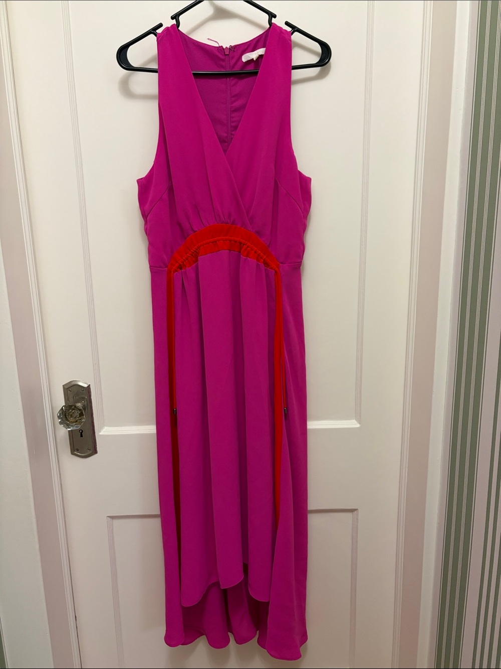 Women’s Fuchsia Pink Dress with Red Accent